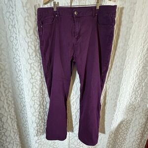 Avenue Denim Purple Jeans Womens Size 24 A Straight Leg Butter Denim Smooth